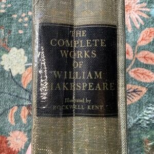 Vintage The Complete Works of William Shakespeare Hardcover Sage‎ Green Cloth